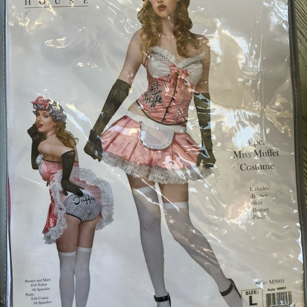 Mystery House Miss Muffet Adult 4 piece Costume Dress L